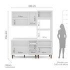 Cozinha Pérola Com Tampo Completa 3 Peças Aéreo 3 Portas E Ba