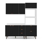 Cozinha Pérola Com Tampo Completa 3 Peças Aéreo 3 Portas E Ba