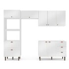 Cozinha Pérola Completa 4 Peças Torre Quente Basculante Aéreo