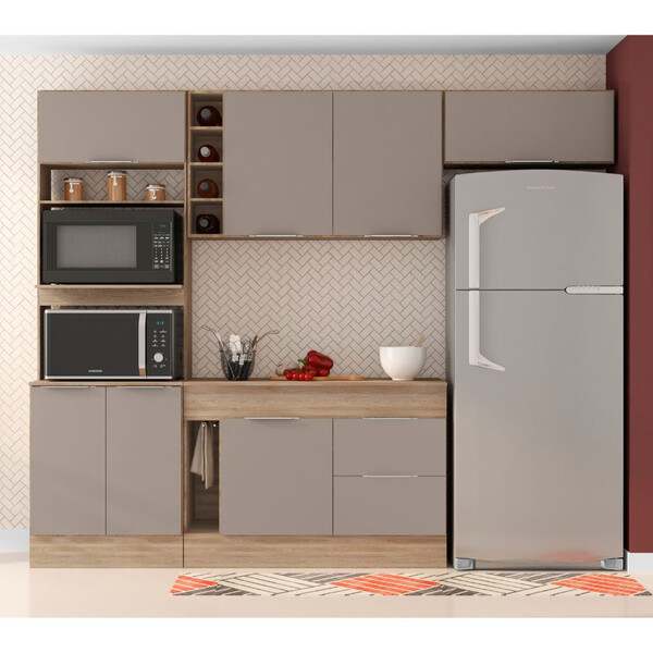 Cozinha Poliman Ferrara Com Tampo 2 Gavetas