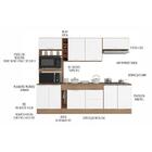 Cozinha Poliman Ferrara Com Tampo 9 Portas Carvalho Oak/ Bran