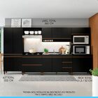 Cozinha Preta Modulada Sabrina 360 Cm 6 Peças Balcão E Armári