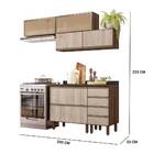 Cozinha Recife Com Tampo 25mm 4 Portas Amêndoa Arezzo Tana De