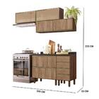 Cozinha Recife Com Tampo 25mm 4 Portas Amêndoa Carvalho Tana