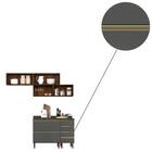 Cozinha Recife Com Tampo 25mm 4 Portas Amêndoa Chumbo Tana De