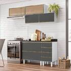 Cozinha Recife Com Tampo 25mm 4 Portas Branco Chumbo Tana Dec