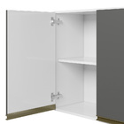 Cozinha Recife Com Tampo 25mm 4 Portas Branco Chumbo Tana Dec