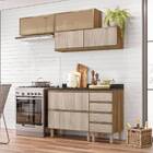 Cozinha Recife Com Tampo 25mm 4 Portas Carvalho Arezzo Tana D