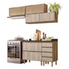 Cozinha Recife Com Tampo 25mm 4 Portas Carvalho Arezzo Tana D