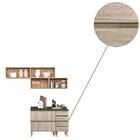 Cozinha Recife Com Tampo 25mm 4 Portas Carvalho Arezzo Tana D