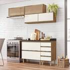 Cozinha Recife Com Tampo 25mm 4 Portas Carvalho Off White Tan