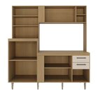 Cozinha Ripada Compacta 8 Portas 2 Gavetas Grazi Freijó/areia