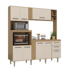 Cozinha Ripada Compacta 8 Portas 2 Gavetas Grazi Freijó/areia