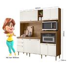 Cozinha Rubi Balcão Para Pia 7 Portas 3 Gavetas Carvalho Rúst