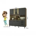 Cozinha Slim 180 8 Portas 3 Gavetas Carvalho Rústico/chumbo