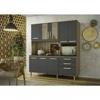 Cozinha Slim 180 8 Portas 3 Gavetas Carvalho Rústico/chumbo