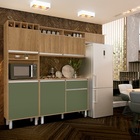 Cozinha Smart Ripado Freijó/verde – Vitamov