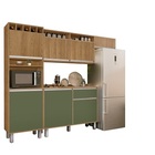 Cozinha Smart Ripado Freijó/verde – Vitamov