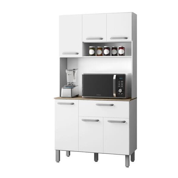 Cozinha Sofia 6 Portas 1 Gaveta Branco - Poliman