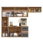 Cozinha Suspensa 07 Portas 02 Gavetas Carvalho Rústico Com Ch