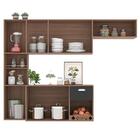 Cozinha Suspensa 7 Portas 1 Gaveta Carvalho Grafite Mila Poli