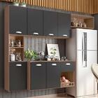 Cozinha Suspensa 7 Portas 1 Gaveta Carvalho Grafite Mila Poli