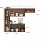 Cozinha Suspensa 7 Portas 1 Gaveta Carvalho Grafite Mila Poli