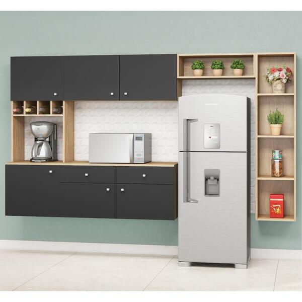 Cozinha Suspensa Itapua Com 6 Portas - Carvalho/grafite