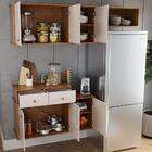 Cozinha Suspensa Seleta Balcão e Armário Aéreo 6 Portas 2Gav