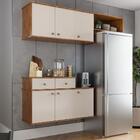 Cozinha Suspensa Seleta Balcão e Armário Aéreo 6 Portas 2Gav