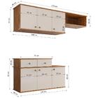 Cozinha Suspensa Seleta Balcão e Armário Aéreo 6 Portas 2Gav