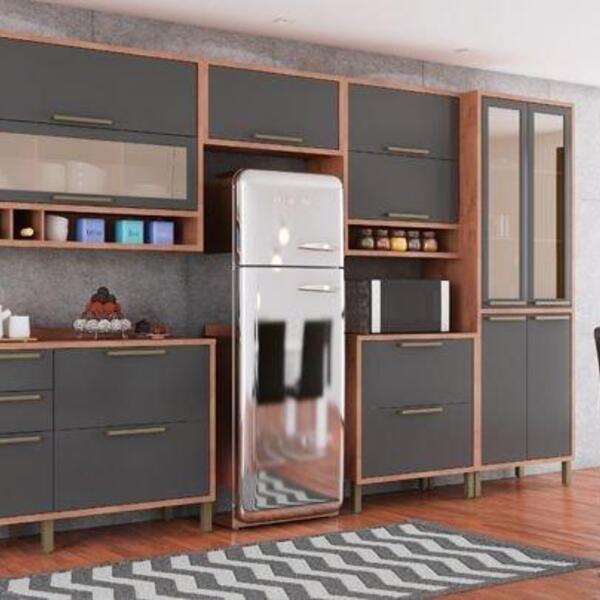 Cozinha Syrah Completa 6 Peças Ronipa Chumbo/castanho