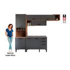 Cozinha Thela Márcia 3 Pçs Balcão P/ Pia Freijó/Grafite