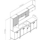 Cozinha Torino 6 - 253 X 220 X 51,5 Mel / Off White