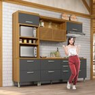 Cozinha Torre Quente 4 Peças Ripado Princesa 100% Mdf Freijó/