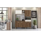 Cozinha Yara 160 Cm Compacta Completa 7 Portas Évora/évora/of