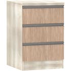 Criado 40cm Prime Legno Crema 3 Gavetas Cumaru 60,5x40,5x43,5cm Luciane