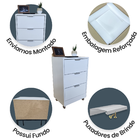 Criado Branco 3 Gavetas 40cm Organizador Quarto E Escritório