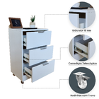 Criado Branco 3 Gavetas 40cm Organizador Quarto E Escritório