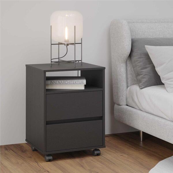 Criado Com Rodízios Fiji Montana Preto Onix