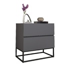 Criado Eros 45 Cm Cinza Estilo Industrial Pés De Ferro