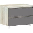 Criado Largo 60cm Prime Legno Crema 2 Gavetas Cinza 48,3x60,5x43,5cm Luciane