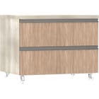 Criado Largo 60cm Prime Legno Crema 2 Gavetas Cumaru 48,3x60,5x43,5cm Luciane