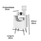 Criado Mesa De Cabeceira C/ Gaveta Off White Com Nature