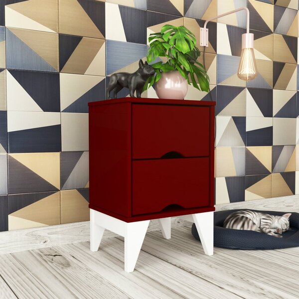 Criado Mudo 2 Gavetas Mdf Twister Tcil