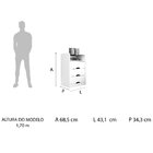 Criado Mudo 3 Gavetas 1 Prateleira De Vidro Roma Robel