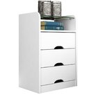 Criado Mudo 3 Gavetas 1 Prateleira De Vidro Roma Robel