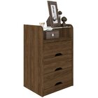 Criado Mudo 3 Gavetas 1 Prateleira De Vidro Roma Robel