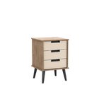 Criado Mudo 3 Gavetas Belmax Carvalho/off White