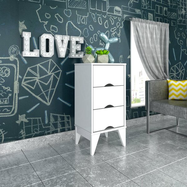 Criado Mudo 3 Gavetas Mdf Twister Tcil